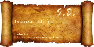 Ivanics Dóra névjegykártya